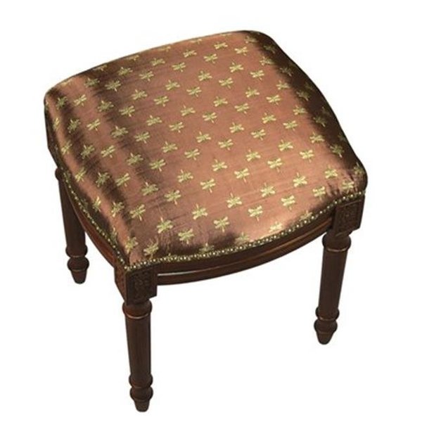 123 Creations 123 Creations C693FS Dragonfly-Brown Fabric Upholstered Stool C693FS